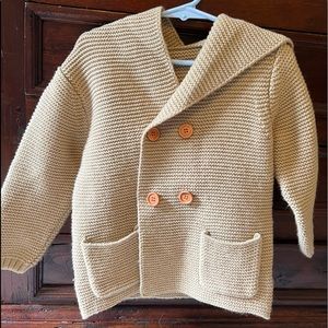 Toddler sweater jacket, cover up with bear ears on hoodie. Fits 2T-4T.